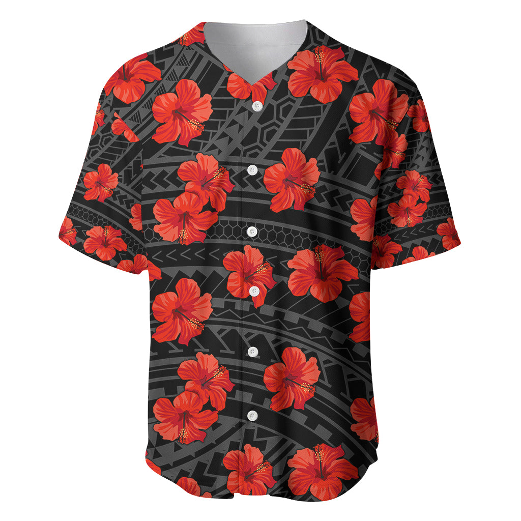 Polynesian Pride Hawaii Style With Hibiscus Baseball Jersey Black LT9 - Wonder Print Shop