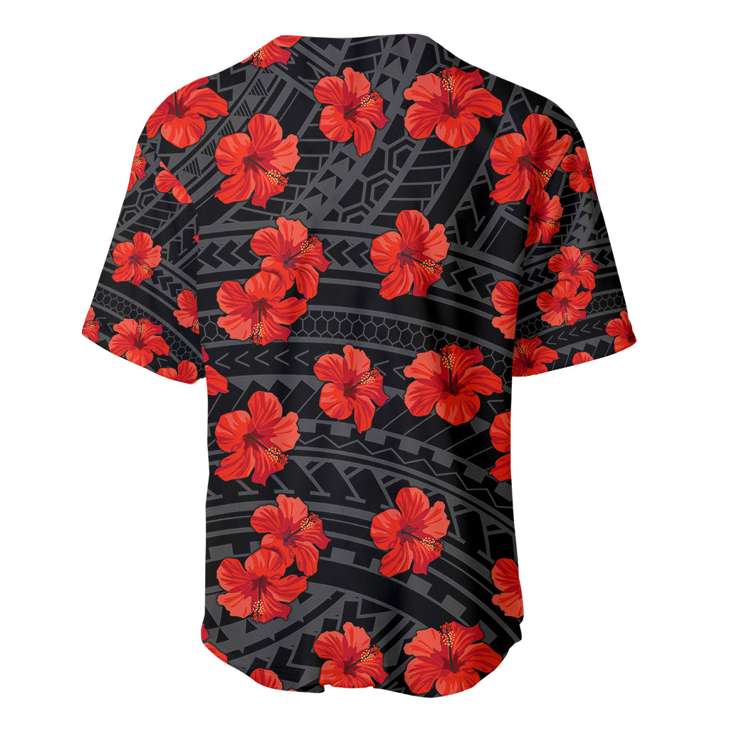 Polynesian Pride Hawaii Style With Hibiscus Baseball Jersey Black LT9 - Wonder Print Shop