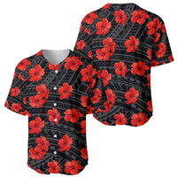 Polynesian Pride Hawaii Style With Hibiscus Baseball Jersey Black LT9 - Wonder Print Shop