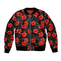 Polynesian Pride Hawaii Style With Hibiscus Bomber Jacket Black LT9 - Wonder Print Shop