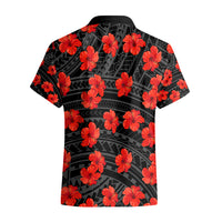 Polynesian Pride Hawaii Style With Hibiscus Hawaiian Shirt Black - Wonder Print Shop