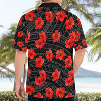 Polynesian Pride Hawaii Style With Hibiscus Hawaiian Shirt Black - Wonder Print Shop