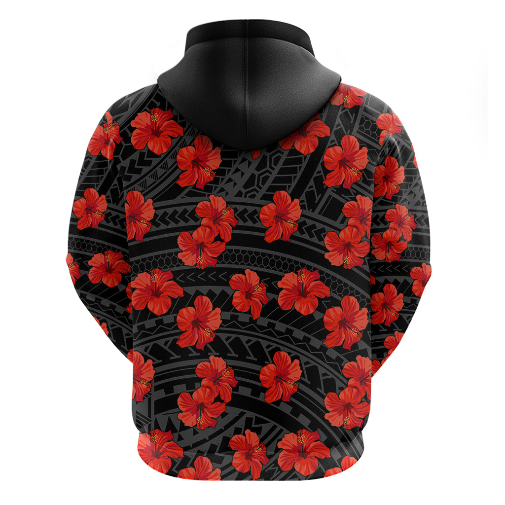 Polynesian Pride Hawaii Style With Hibiscus Hoodie Black - Wonder Print Shop