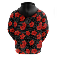 Polynesian Pride Hawaii Style With Hibiscus Hoodie Black - Wonder Print Shop