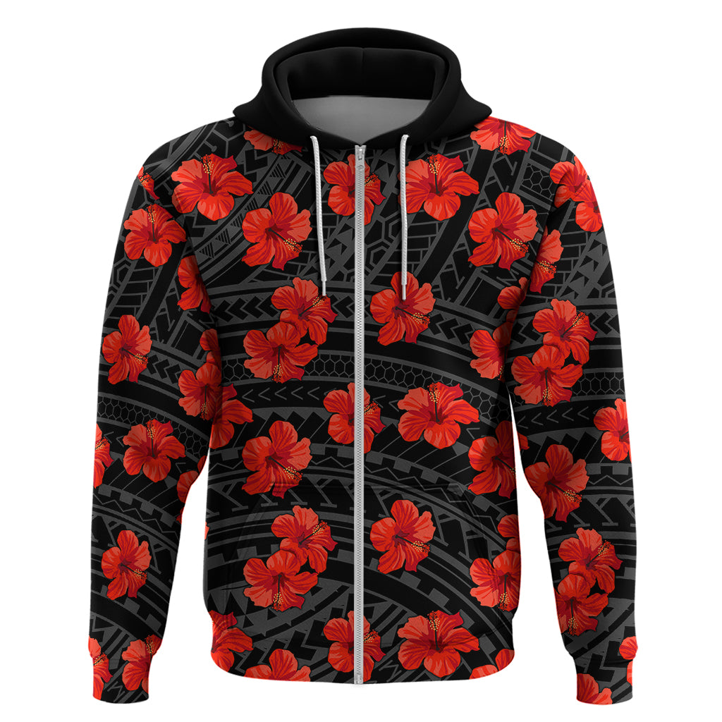 Polynesian Pride Hawaii Style With Hibiscus Hoodie Black - Wonder Print Shop