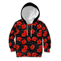 Polynesian Pride Hawaii Style With Hibiscus Kid Hoodie Black - Wonder Print Shop