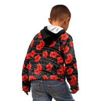 Polynesian Pride Hawaii Style With Hibiscus Kid Hoodie Black - Wonder Print Shop