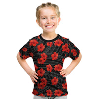 Polynesian Pride Hawaii Style With Hibiscus Kid T Shirt Black - Wonder Print Shop