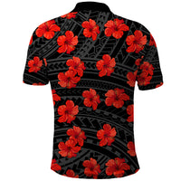 Polynesian Pride Hawaii Style With Hibiscus Polo Shirt Black - Wonder Print Shop