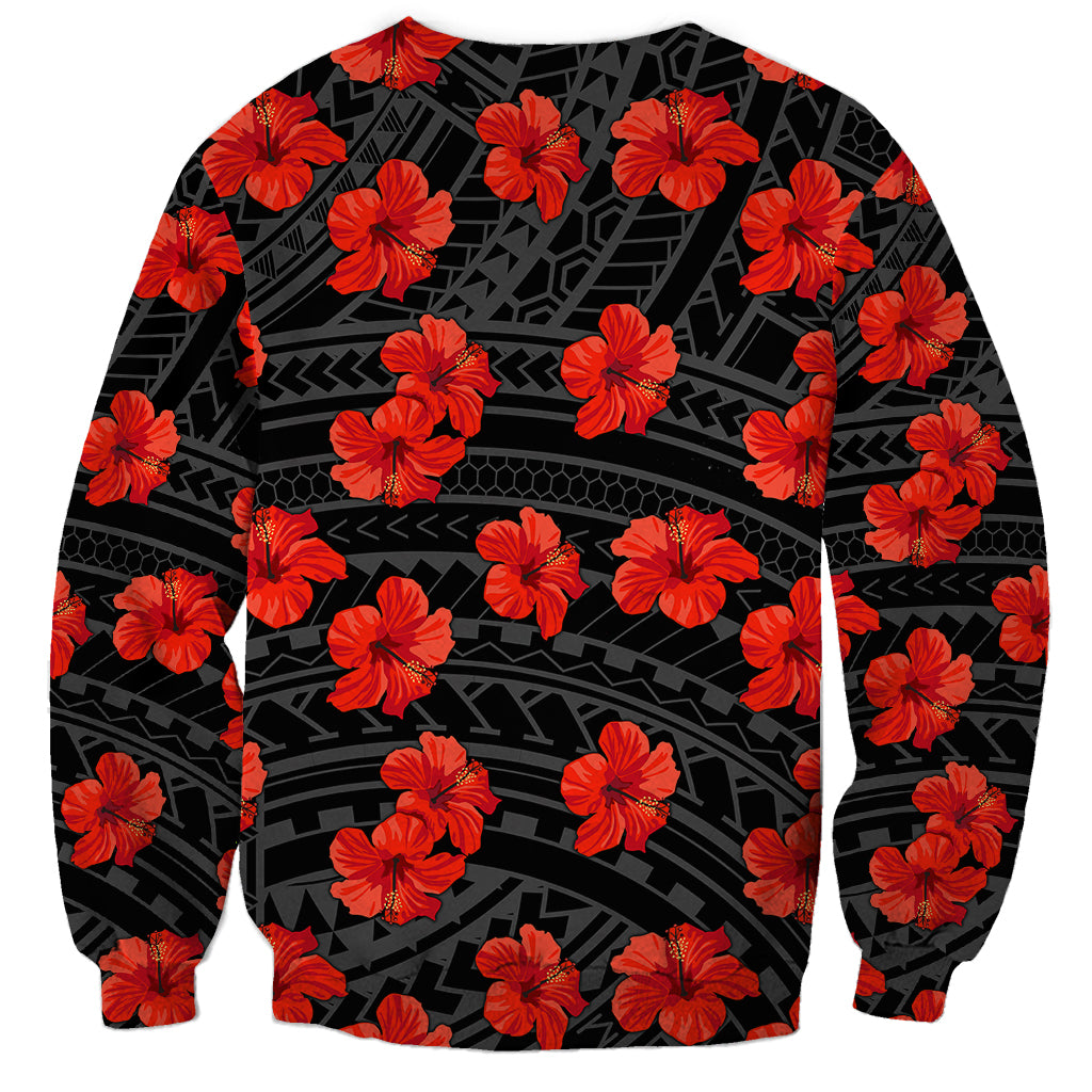 Polynesian Pride Hawaii Style With Hibiscus Sweatshirt Black - Wonder Print Shop