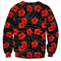 Polynesian Pride Hawaii Style With Hibiscus Sweatshirt Black - Wonder Print Shop