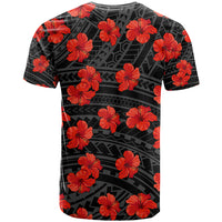 Polynesian Hawaii Style With Hibiscus T Shirt Black - Wonder Print Shop