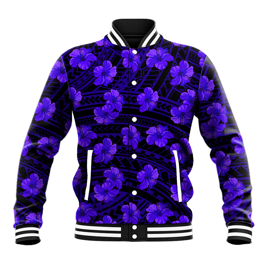 Polynesian Pride Hawaii Style With Hibiscus Baseball Jacket Blue LT9 - Wonder Print Shop