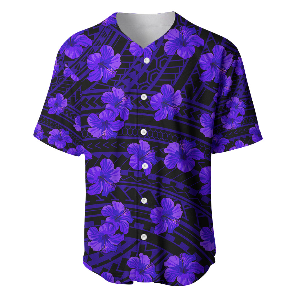 Polynesian Pride Hawaii Style With Hibiscus Baseball Jersey Blue LT9 - Wonder Print Shop