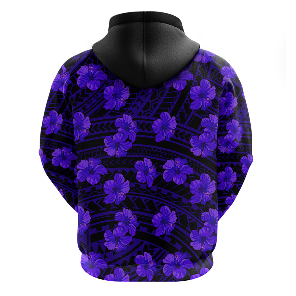 Polynesian Pride Hawaii Style With Hibiscus Hoodie Blue - Wonder Print Shop