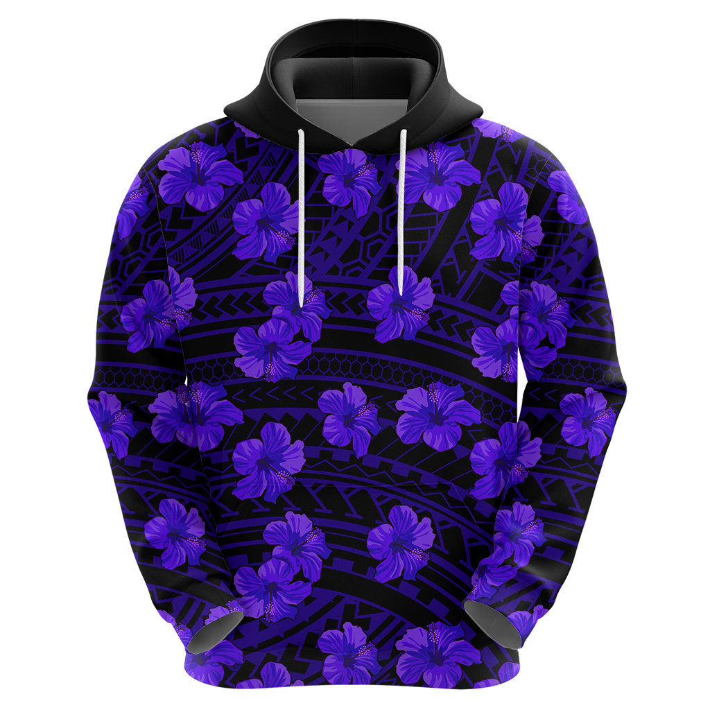 Polynesian Pride Hawaii Style With Hibiscus Hoodie Blue - Wonder Print Shop