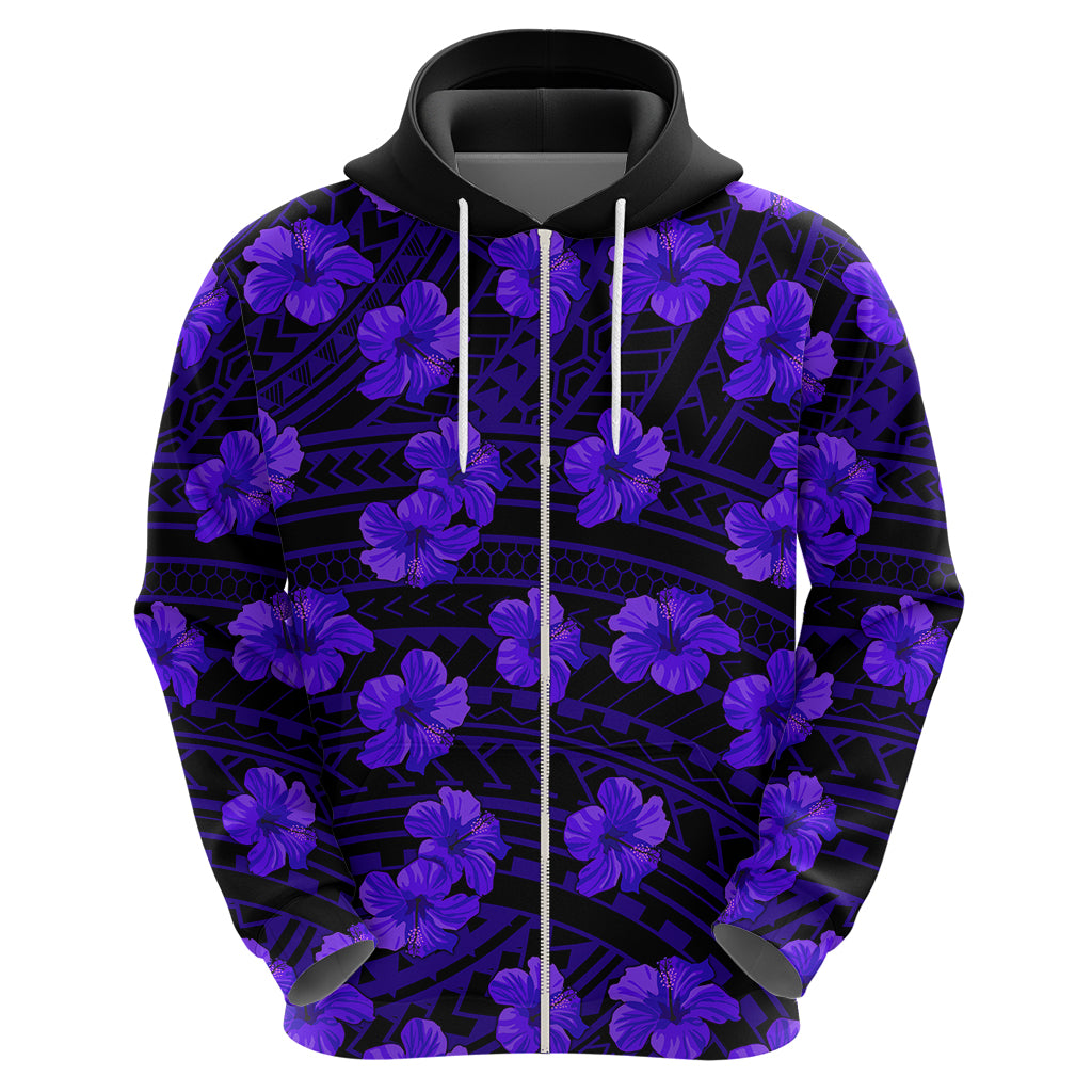 Polynesian Pride Hawaii Style With Hibiscus Hoodie Blue - Wonder Print Shop