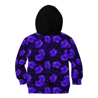 Polynesian Pride Hawaii Style With Hibiscus Kid Hoodie Blue - Wonder Print Shop