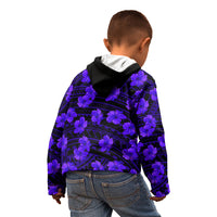 Polynesian Pride Hawaii Style With Hibiscus Kid Hoodie Blue - Wonder Print Shop
