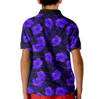 Polynesian Pride Hawaii Style With Hibiscus Polo Shirt for Kid Blue - Wonder Print Shop