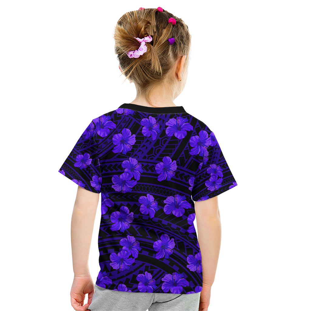 Polynesian Pride Hawaii Style With Hibiscus Kid T Shirt Blue - Wonder Print Shop
