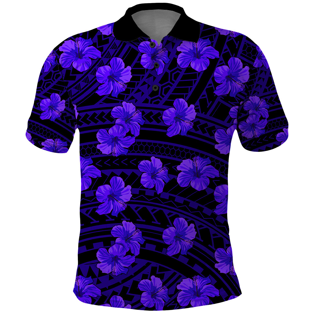 Polynesian Pride Hawaii Style With Hibiscus Polo Shirt Blue - Wonder Print Shop