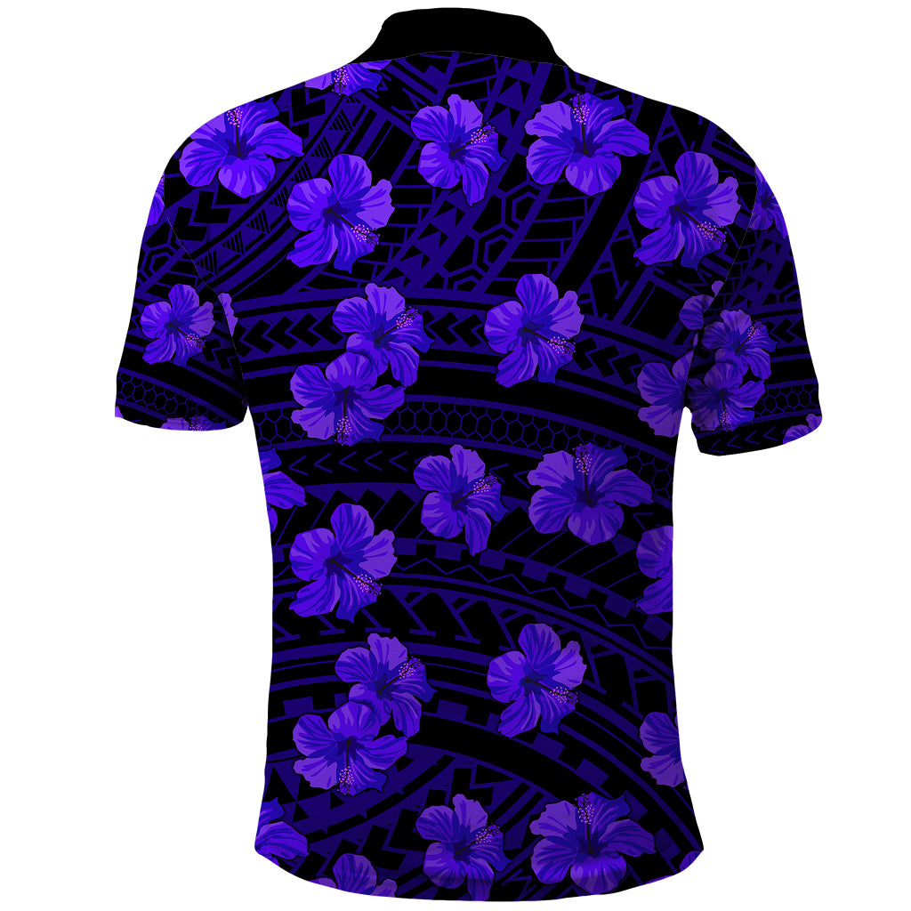 Polynesian Pride Hawaii Style With Hibiscus Polo Shirt Blue - Wonder Print Shop