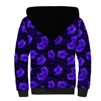 Polynesian Pride Hawaii Style With Hibiscus Sherpa Hoodie Blue - Wonder Print Shop