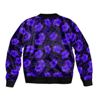 Polynesian Pride Hawaii Style With Hibiscus Sleeve Zip Bomber Jacket Blue - Wonder Print Shop