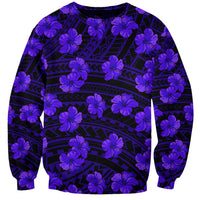 Polynesian Pride Hawaii Style With Hibiscus Sweatshirt Blue - Wonder Print Shop
