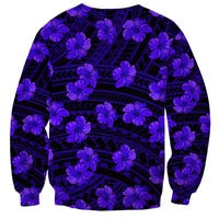 Polynesian Pride Hawaii Style With Hibiscus Sweatshirt Blue - Wonder Print Shop