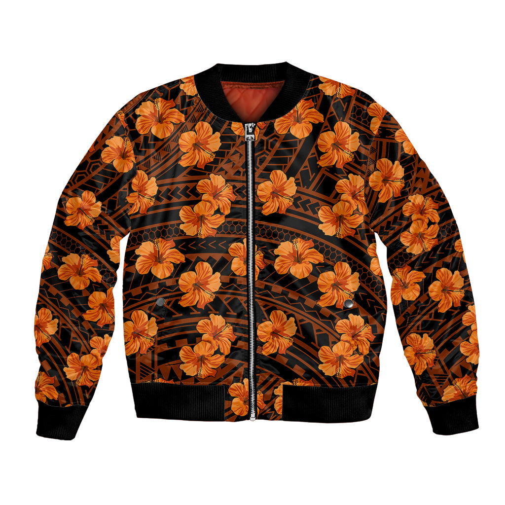 Polynesian Pride Hawaii Style With Hibiscus Bomber Jacket Gold LT9 - Wonder Print Shop