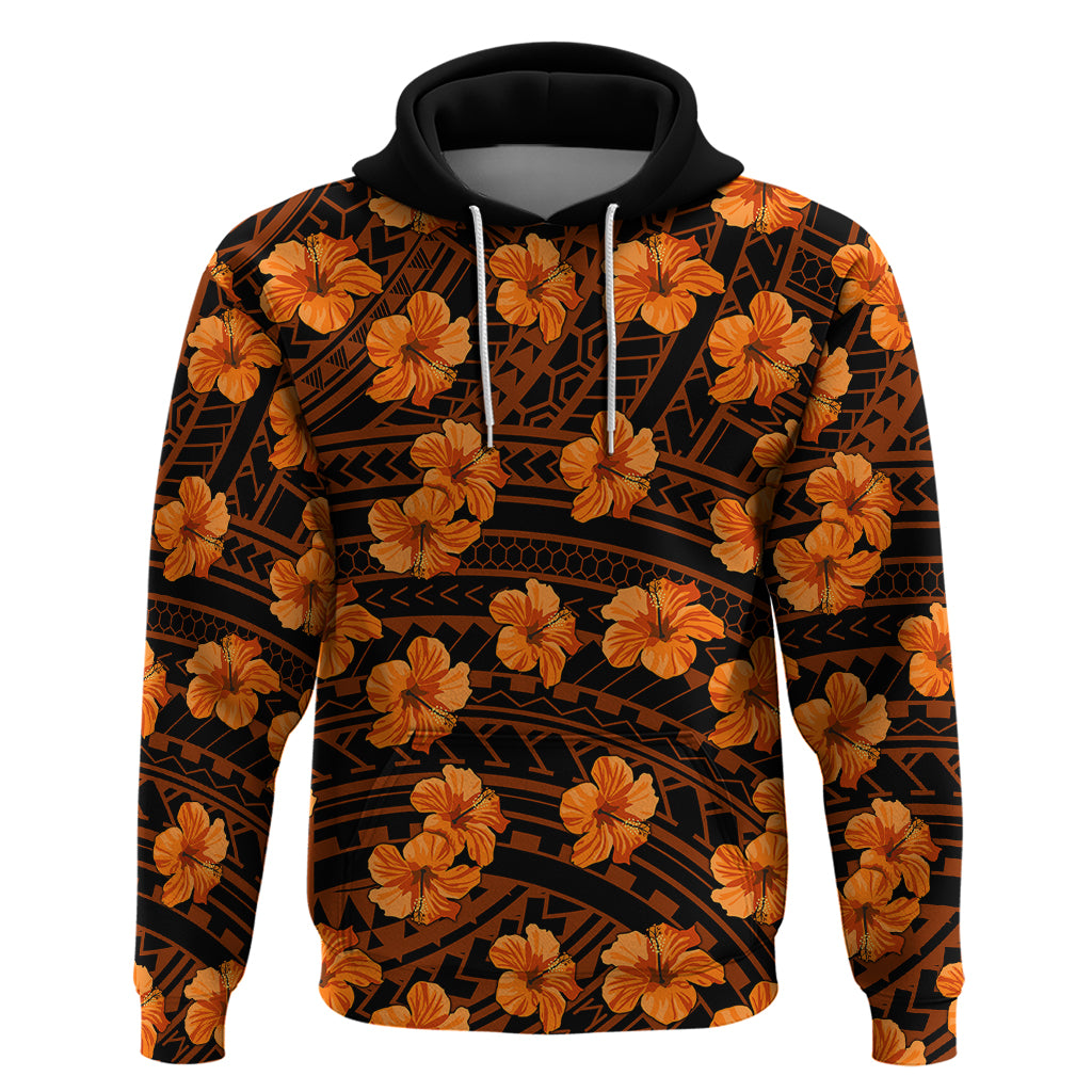 Polynesian Pride Hawaii Style With Hibiscus Hoodie Gold - Wonder Print Shop