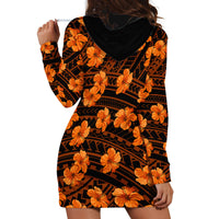 Polynesian Pride Hawaii Style With Hibiscus Hoodie Dress Gold - Wonder Print Shop