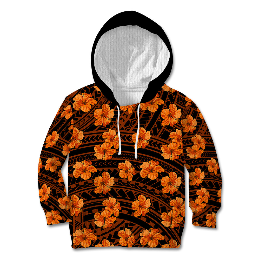 Polynesian Pride Hawaii Style With Hibiscus Kid Hoodie Gold - Wonder Print Shop