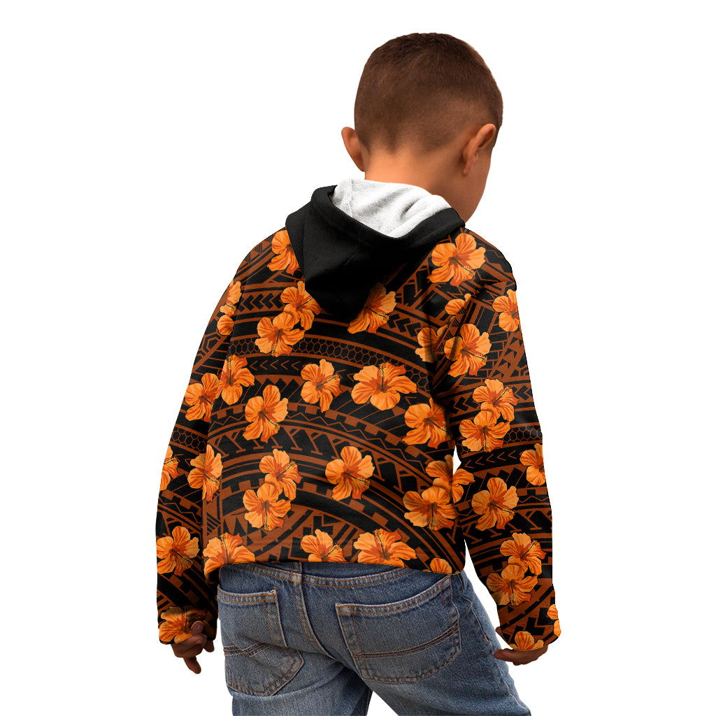 Polynesian Pride Hawaii Style With Hibiscus Kid Hoodie Gold - Wonder Print Shop