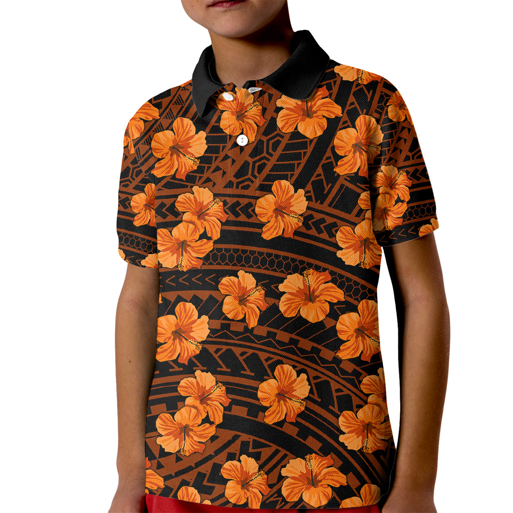 Polynesian Pride Hawaii Style With Hibiscus Polo Shirt for Kid Gold - Wonder Print Shop
