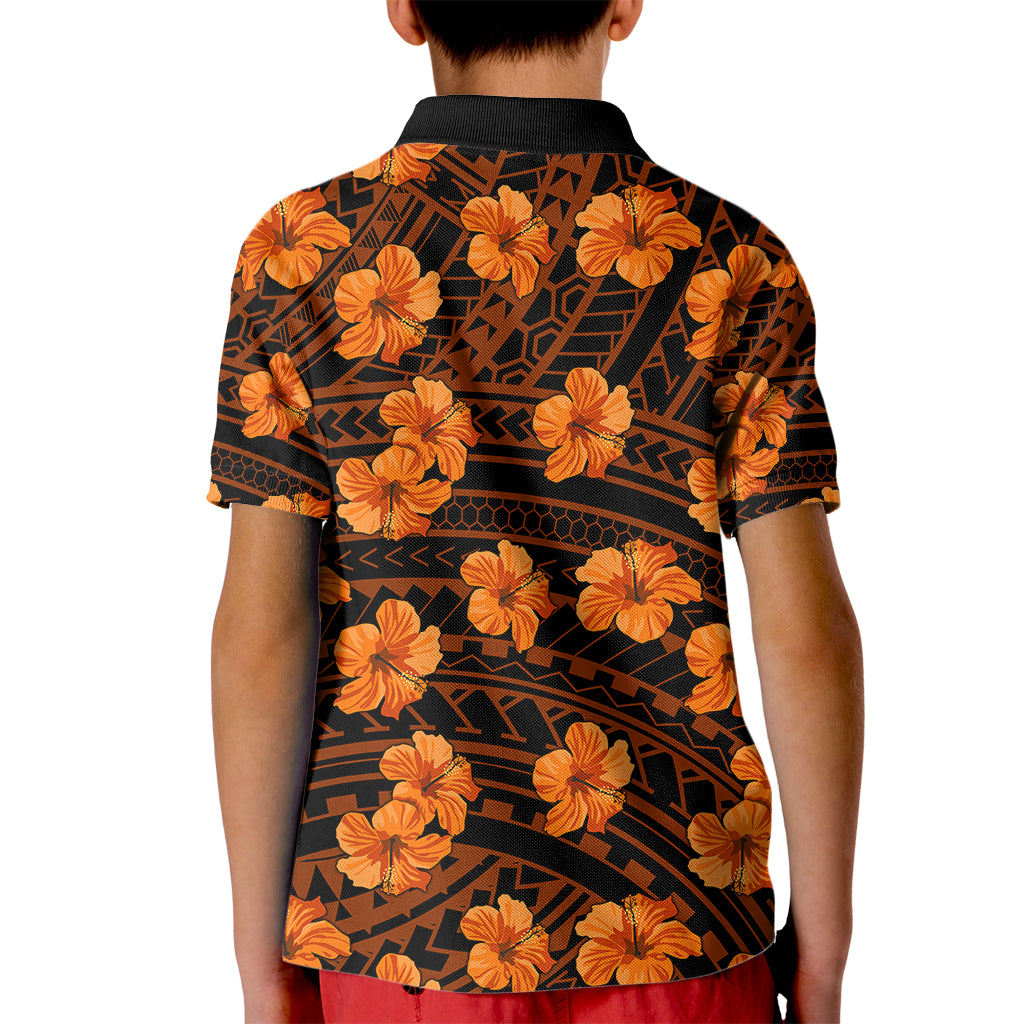 Polynesian Pride Hawaii Style With Hibiscus Polo Shirt for Kid Gold - Wonder Print Shop