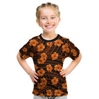 Polynesian Pride Hawaii Style With Hibiscus Kid T Shirt Gold - Wonder Print Shop