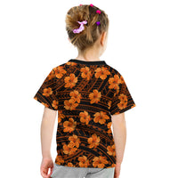 Polynesian Pride Hawaii Style With Hibiscus Kid T Shirt Gold - Wonder Print Shop
