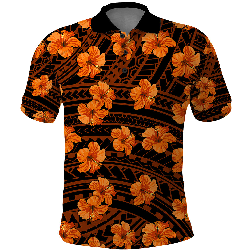 Polynesian Pride Hawaii Style With Hibiscus Polo Shirt Gold - Wonder Print Shop