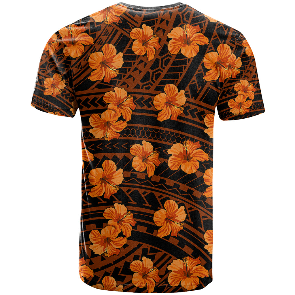 Polynesian Hawaii Style With Hibiscus T Shirt Gold - Wonder Print Shop