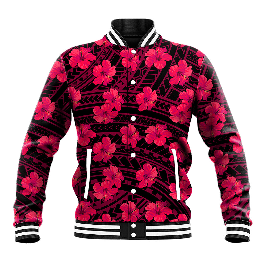 Polynesian Pride Hawaii Style With Hibiscus Baseball Jacket Pink LT9 - Wonder Print Shop