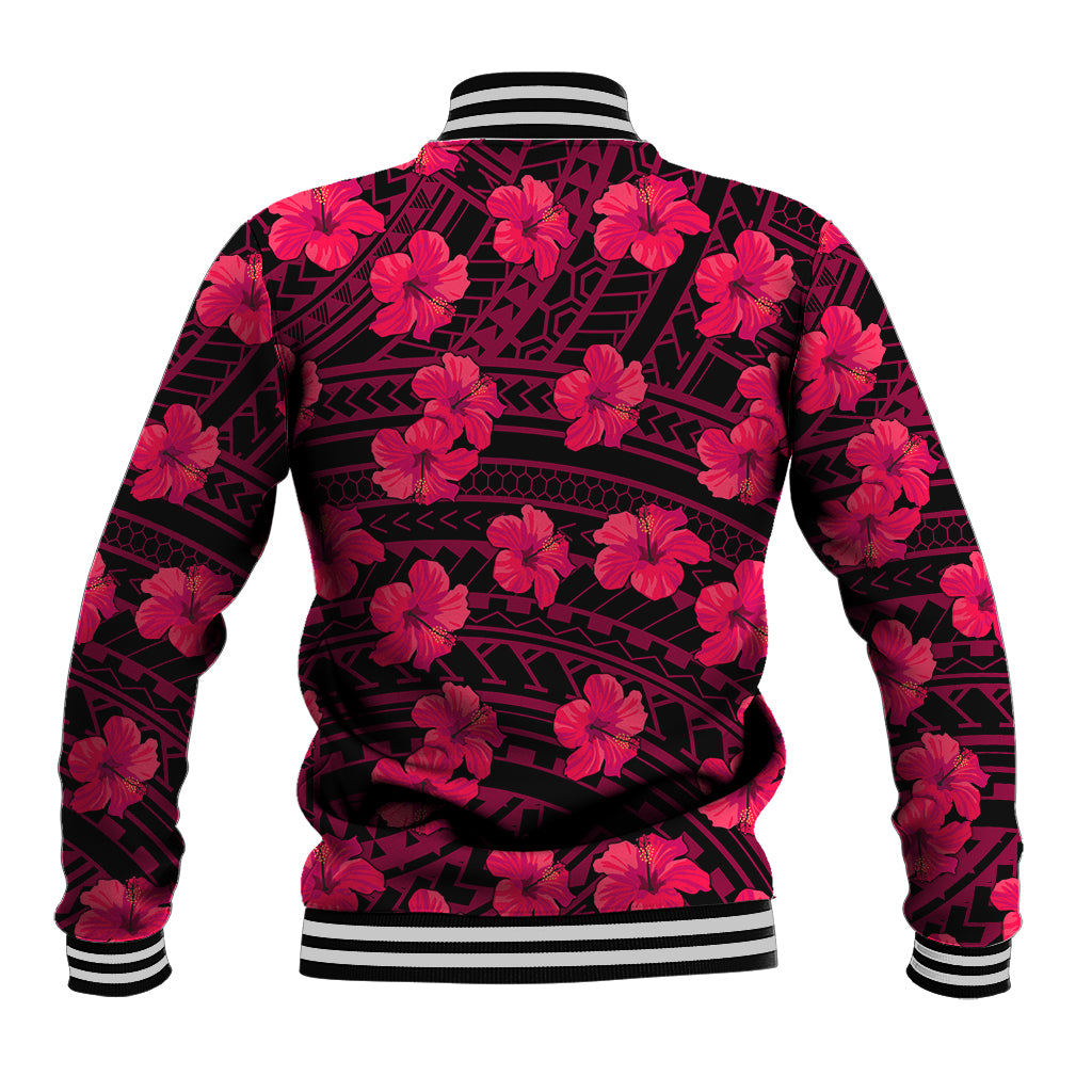 Polynesian Pride Hawaii Style With Hibiscus Baseball Jacket Pink LT9 - Wonder Print Shop