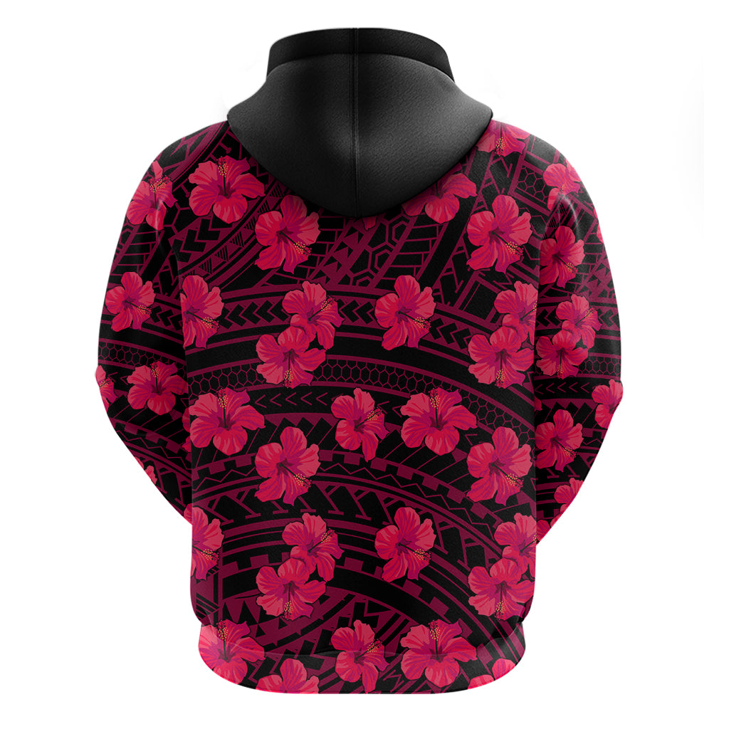 Polynesian Pride Hawaii Style With Hibiscus Hoodie Pink - Wonder Print Shop