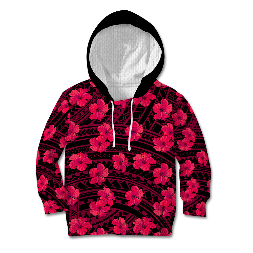 Polynesian Pride Hawaii Style With Hibiscus Kid Hoodie Pink - Wonder Print Shop