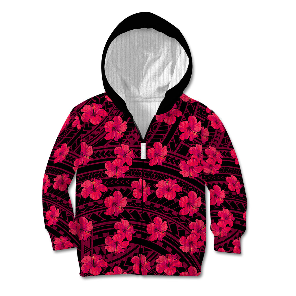 Polynesian Pride Hawaii Style With Hibiscus Kid Hoodie Pink - Wonder Print Shop