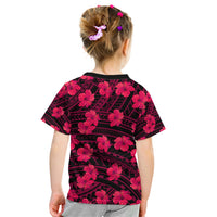 Polynesian Pride Hawaii Style With Hibiscus Kid T Shirt Pink - Wonder Print Shop