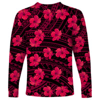 Polynesian Pride Hawaii Style With Hibiscus Long Sleeve Shirt Pink - Wonder Print Shop