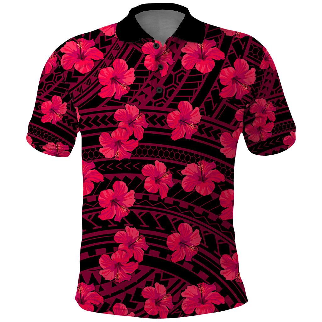 Polynesian Pride Hawaii Style With Hibiscus Polo Shirt Pink - Wonder Print Shop